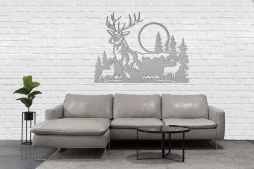 Dekoracja ścienna jeleń w lesie obraz na ścianę