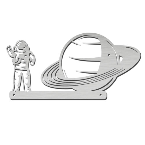 Metalowa dekoracja ścienna Saturn Kosmonauta